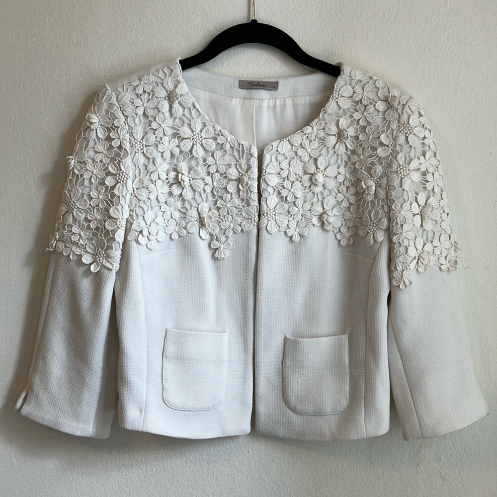 Vintage White Floral Lace Women's Jacket
